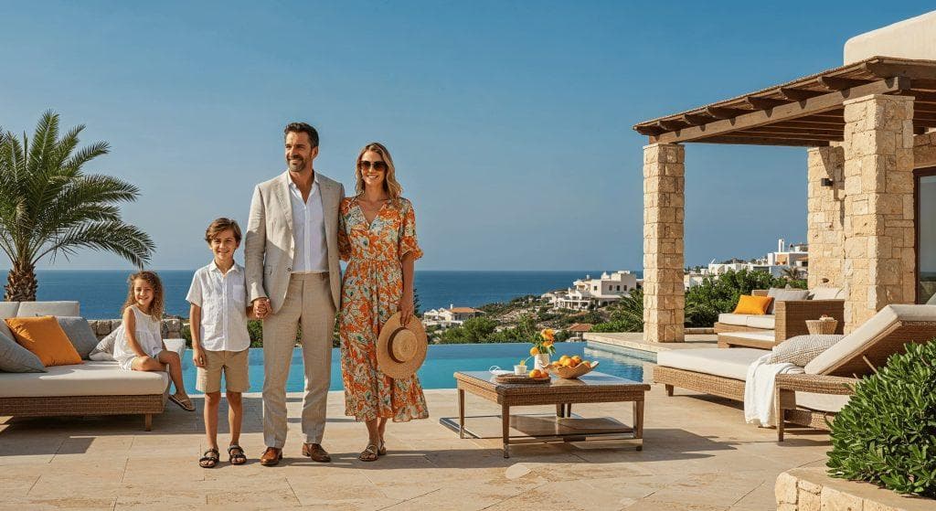 Family enjoying time together in Greece